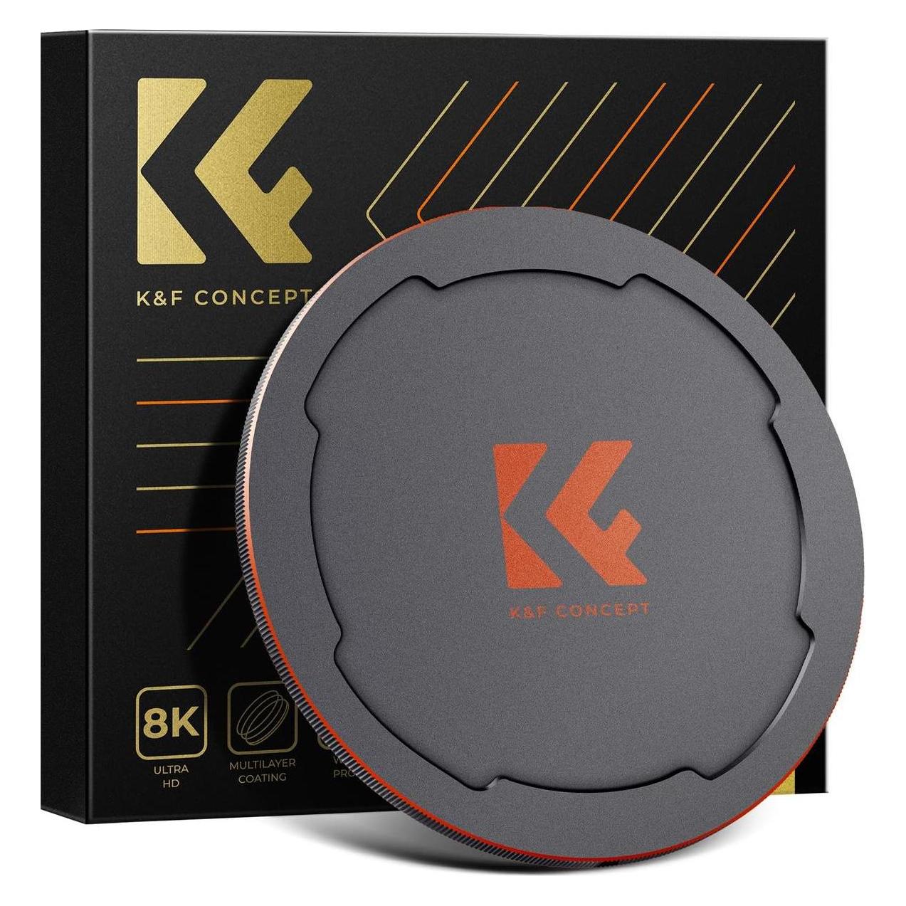 K&F Concept 72mm Metal Cap, Black, Aluminium Alloy, Doulbe Function (72 mm) (KF04.072)