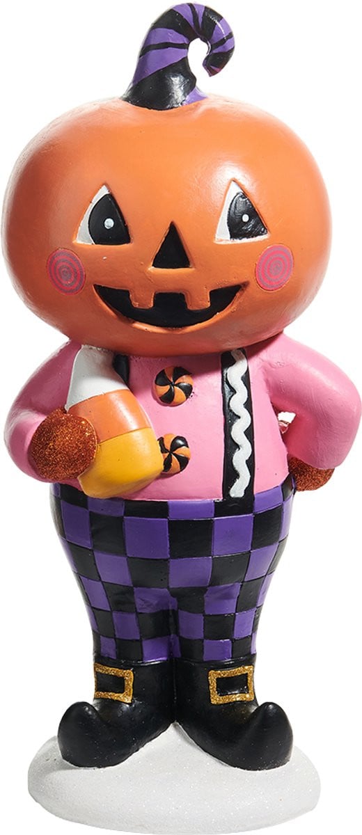 Viv! Christmas Halloween Decoratie Beeld Pompoen Man - 36 cm