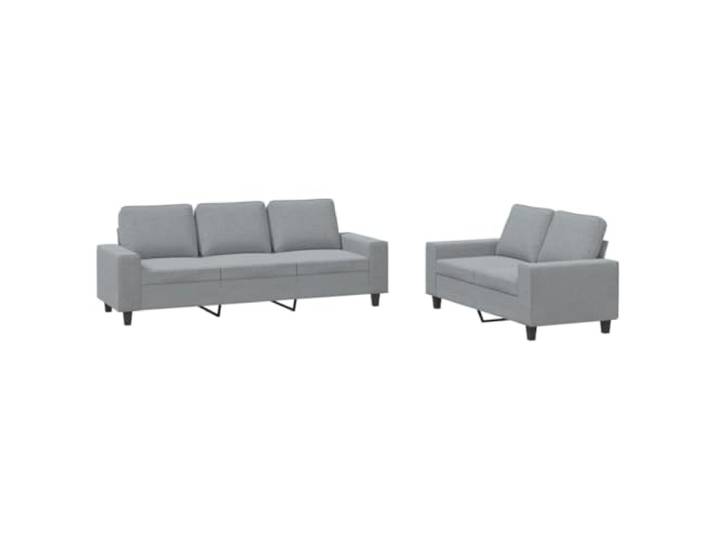 Coespram 2-tlg. Sofagarnitur Hellgrau, 2-Sitzer und 3-Sitzer Couch Bequeme Polstermöbel fürs Wohnzimmer mit atmungsaktivem Polyesterbezug und stabilem Untergestell für entspannte Stunden.