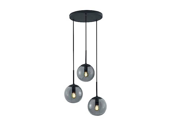 Trio Leuchten Pendelleuchte Balini 308590342, Metall Anthrazit, Glas rauchfarbig, exkl. 3x E14