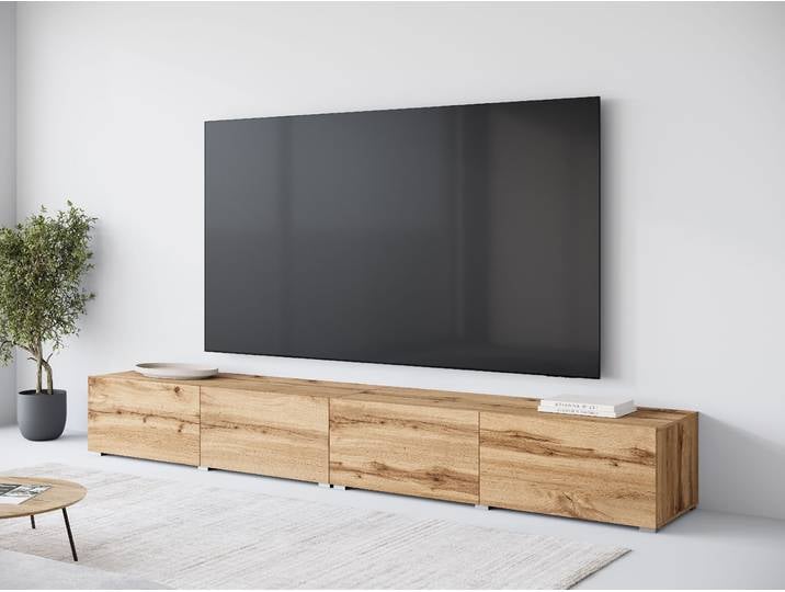 Lowboard OTTO HOME Denver Erlebe die Weltmeisterschaft im XXL-Format , votan eichefarben, B:300cm H:39,9cm T:49cm, Sideboards, Lowboard, Elegantes TV-Möbel 300 cm, speziell für bis zu 98-Zoll Fernseher