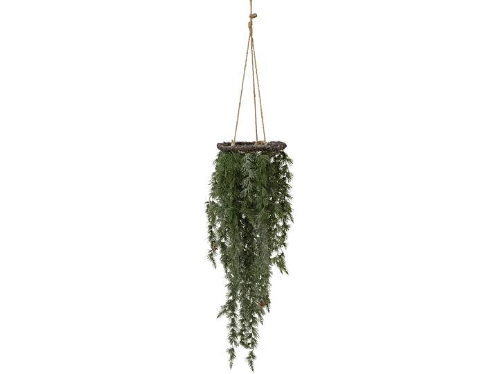 Winterliche Kunstpflanze CREATIV DECO Weihnachtsdeko , grün, H:125cm, Kunststoff, Kunstpflanzen, Winterliche Kunstpflanze, Hängezweig in Frost-Optik