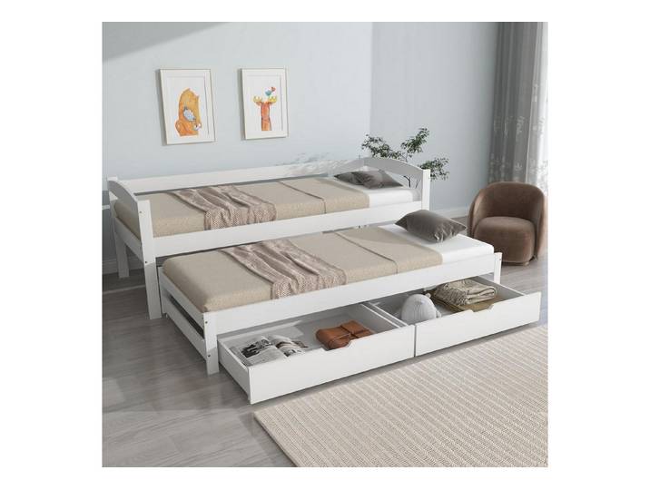 LuxusKollektion Kinderbett Kinderbett 90x200 mit Ausziehbett