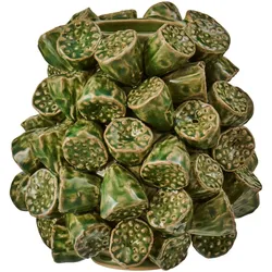IB Laursen Vase Lotus Grün aus glasiertem Steingut, Lotus Grün - H: 16,5 cm Ø: 17,5 cm