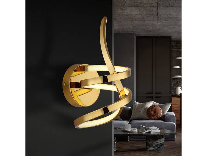 LED-Deckenleuchte Iduna 16 x 35 x 18cm Gold/Weiß/Gold Kunststoffart: Silikon Material: Metall, Kunststoff Metallart: Aluminium, Eisen