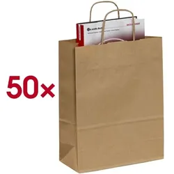 VP 50 Tragetaschen Papier »toptwist« braun braun, 24x31 cm