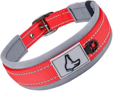 Uplift Treasures Reflective Padded Adjustable Dog Collar red xl