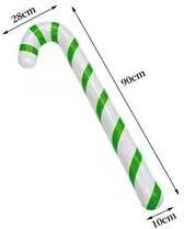 Inspired Finds FestiveCane Thick PVC Inflatable Candy Cane Decoration Outdoor Holiday Ornament green With White Stipes