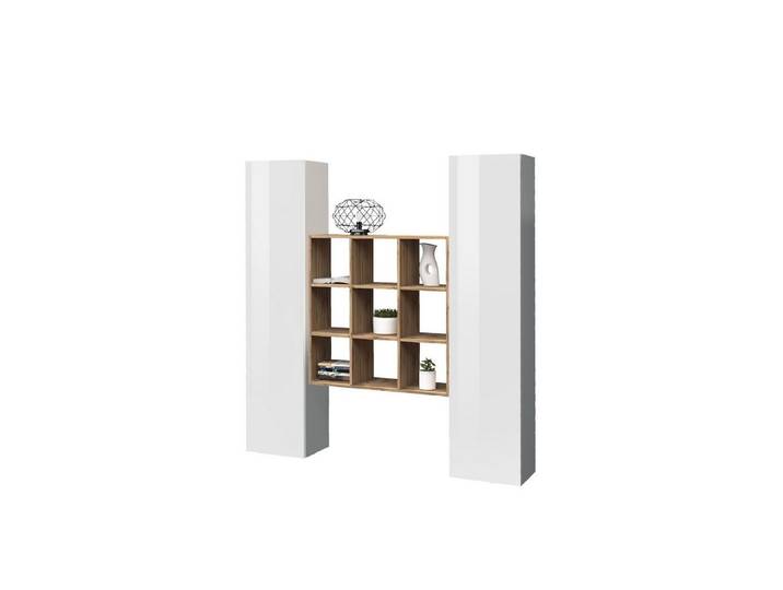 Web Furniture Wohnwand (3-teilig) in Weiß Hochglanz - 170x180x30 (BxHxT), (3-teilig)