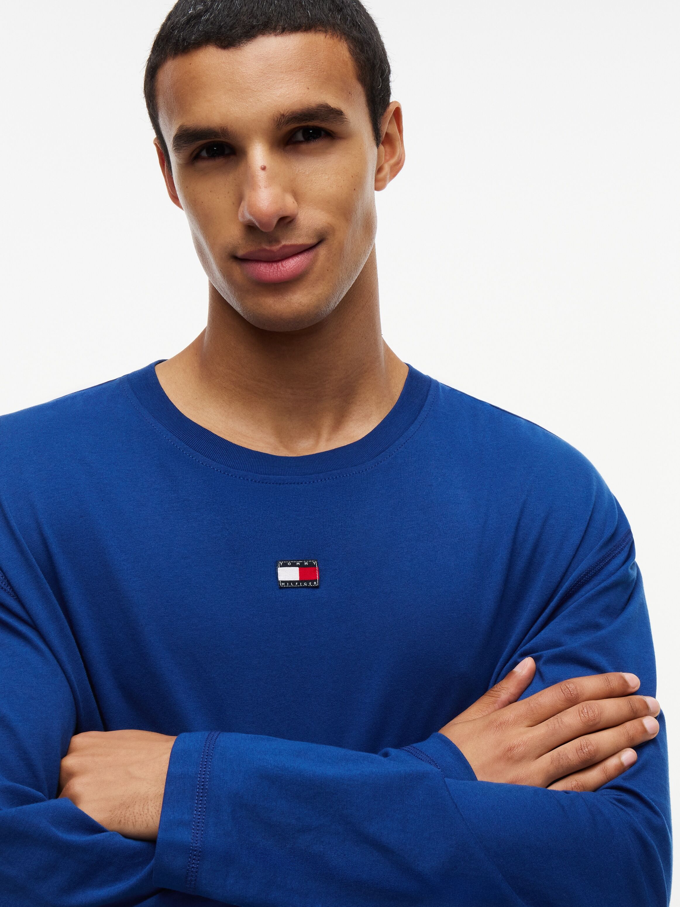 Pyjamaoberteil, Herren, Gr. M (50), opulent blau, Single Jersey, Obermaterial: 100% Baumwolle, TOMMY HILFIGER UNDERWEAR, Basic normal, Rundhals, Shirts Pyjamaoberteil, Basic, Rundhalsausschnitt opulent blau M (50)