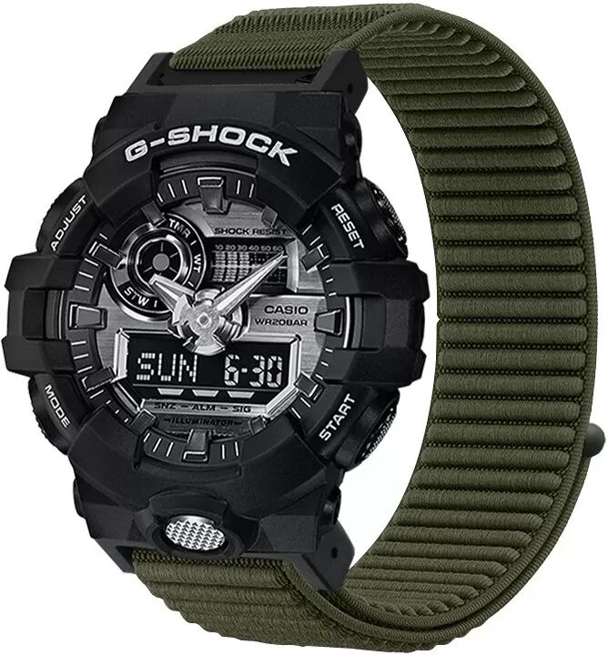 INF Bracelet de montre tissé respirant compatible avec Casio DW5600/GA2100/GA900 Vert