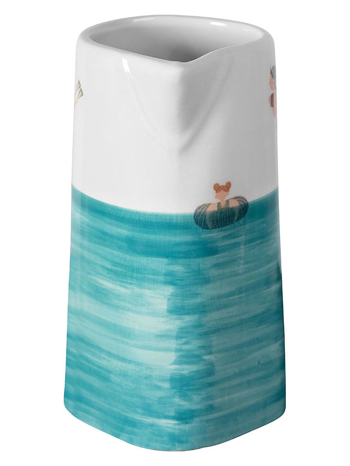 Folkifreckles Krug "Splash" in Weiß/ Türkis - 1 l - onesize