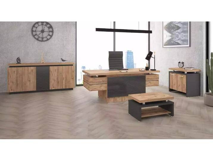 Xlmoebel Büromöbel-Set Luxus Büro Garnitur 4tlg mit Schreibtisch und Aktenschrank, (4-tlg., Couchtisch, Schreibtisch, Beistelltisch, Schrank), Made in Europa