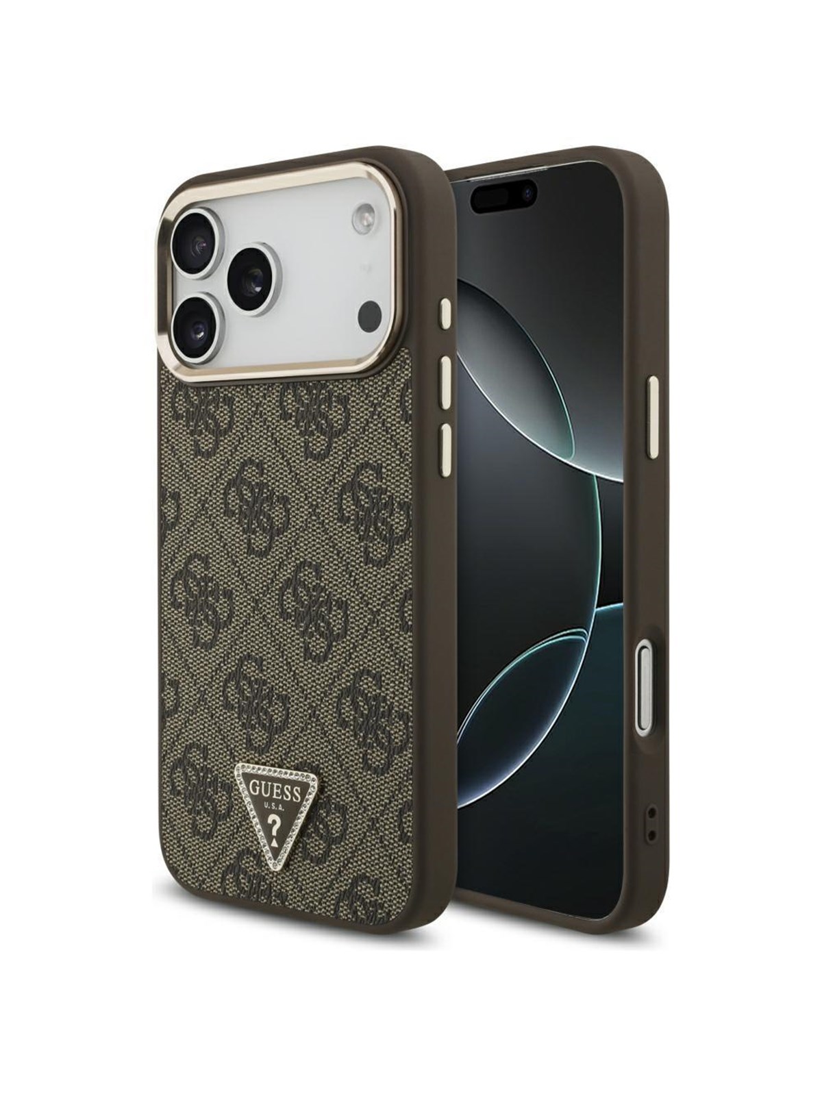 GUESS 4G Triangle Logo MagSafe Case for iPhone 17 Pro Max / 18 Pro Max - Brown