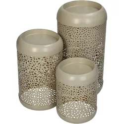 Kerzenhalter CANDLE PATTERN (BHT 10,50x20x10,50 cm) - beige - BHT 10,50x20x10,50 cm
