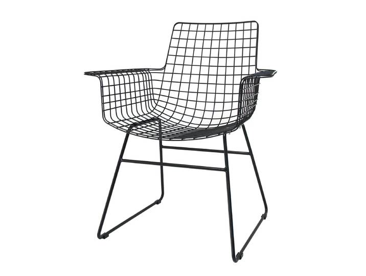 HKliving - Wire Arm Chair, schwarz