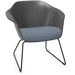 Sedus se:lounge light Kufenstuhl in zwei Höhen - Era Youth blaugrau (CSE39) / Anthrazit (V51)