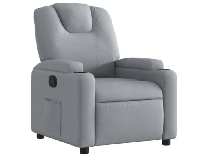 GHVBNMF Relaxsessel Manuell Verstellbar TV Sessel Stoff Hellgrau Ergonomischer Liegesessel mit 2 Getränkehaltern und Seitentasche für Wohnzimmer, verstellbar bis 135 Grad.