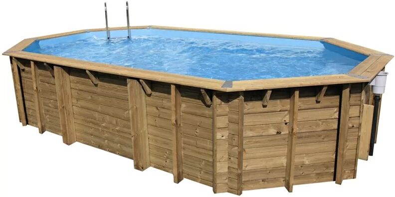 Ubbink Piscine bois Lagon 6,40 x 4,00 x h1,30m - Bleu