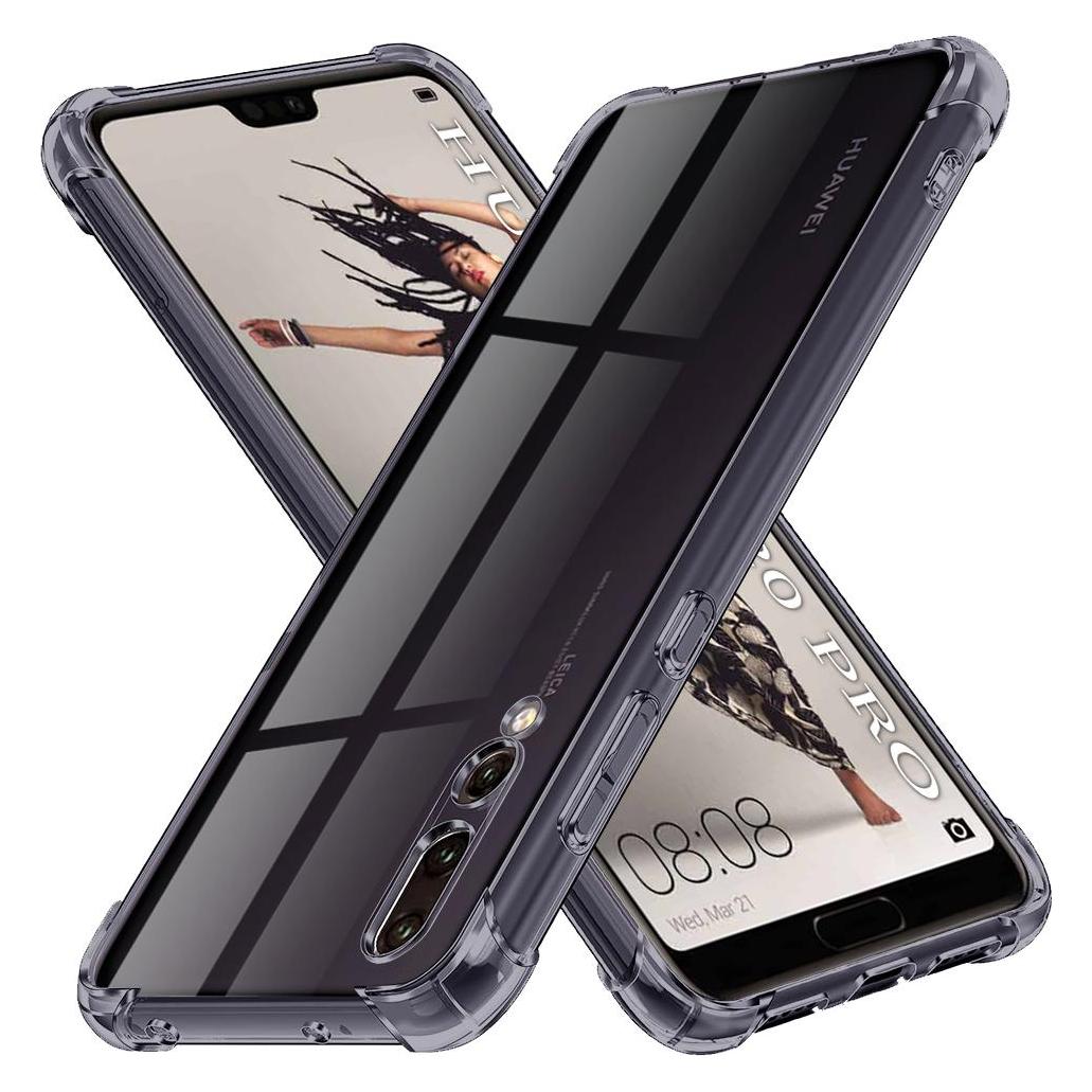 Techsuit - Shockproof Clear Silicone - Huawei P20 Pro - Smoke Black (Huawei P20 Pro) (59433254)