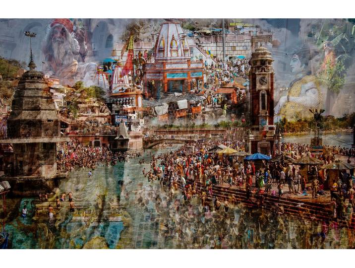 Fototapete PAPERMOON Photo-Art RALF KAYSER, HEILIGES INDIEN , bunt, B:4,5m L:2,8m, Vlies, Tapeten, Fototapete