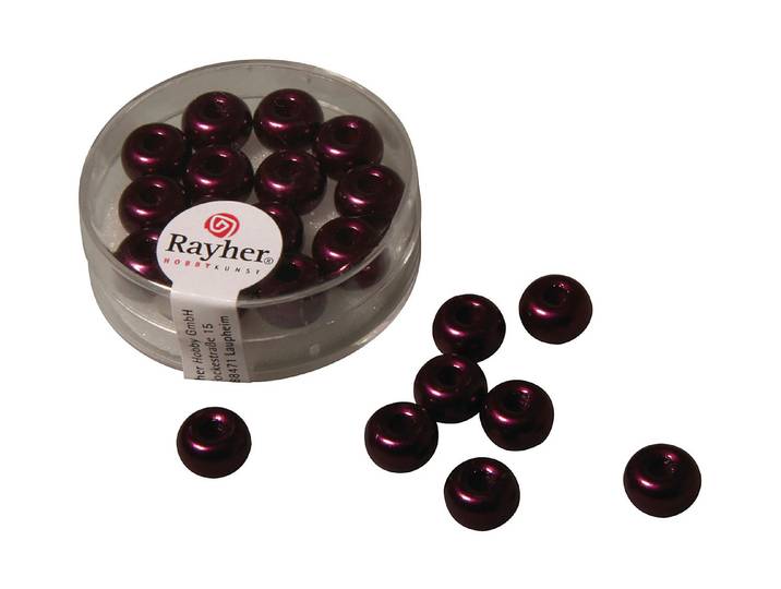 Rayher Glas-Grosslochradl Violett 9 mm 14 Stück