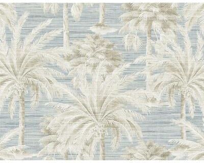 Kenneth James Dream Of Palm Trees Blue Texture Wallpaper - 27in x 324in x 0.025in