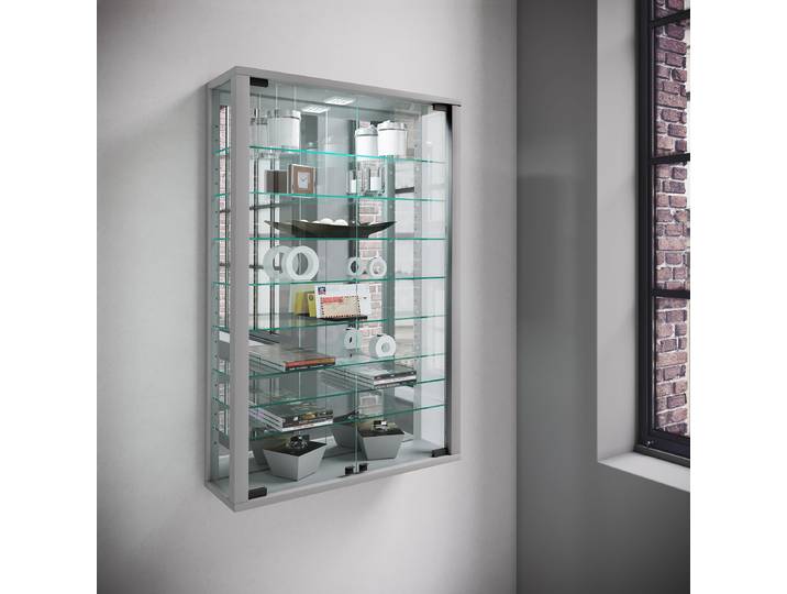Vitrine suspendue Vitrosa - 59 cm 91cm Sans éclairage Argenté/Argenté