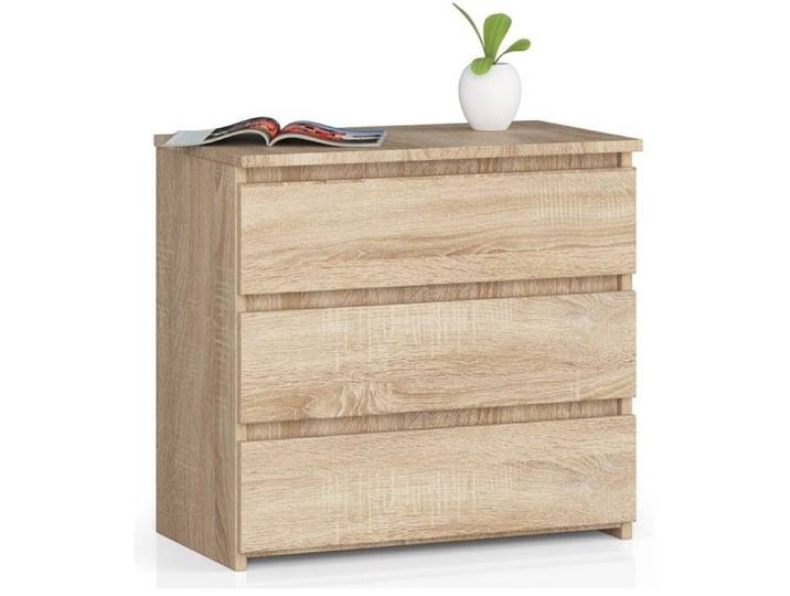 Commode - 3 tiroirs - 60cm x 35cm x 57cm - Chêne Sonoma