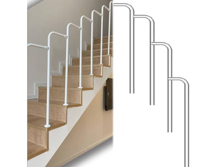 4-teiliges Treppengeländer Aus Metall, 86–95 Cm Hoch Geländer Für Den Innen- Und Außenbereich, Treppenstäbe Für Loft-Treppen Und Renovierungen / Absturzsicherung