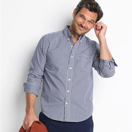 Leichtes Popelinhemd für Herren, Classic fit, Herren, size: regular, Blau, Baumwolle, by Lands' End