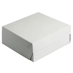 50 Tortenkarton PAP 22 × 22 × 9 cm weiß Kuchenkarton