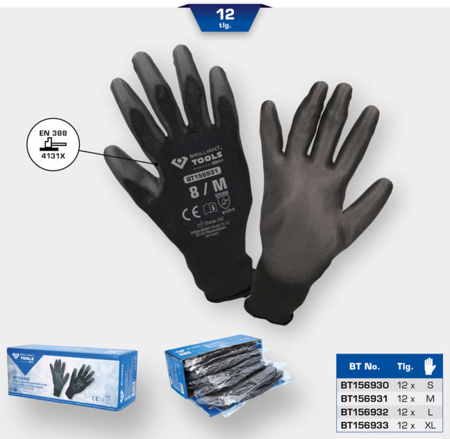 Brilliant Tools Gants micro mailles fines, taille 9 / M (BT156932)