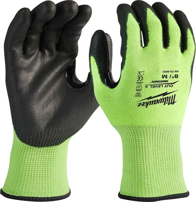 Milwaukee Hi-Vis Cut C Gloves - 9/L - 1pc (9, L) (4932478132)