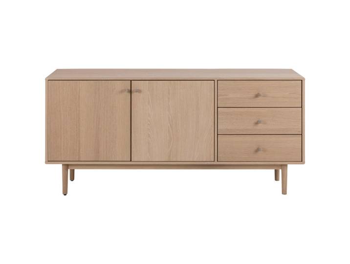 Mid.you Sideboard, Eiche, Holz, Eiche, furniert,vollmassiv,furniert, 2 Fächer, 3 Schublade(n) Schubladen, 160x75x40 cm, Holzmöbel, Kleinmöbel Holz, Holzkommoden, Sideboards Holz
