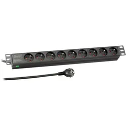 EFB Elektronik, Steckdosenleiste, 19“ 1HE Steckdosenleiste 9 x UTE ohne Schalter (9x, CEE 7/3, 1.80 m)