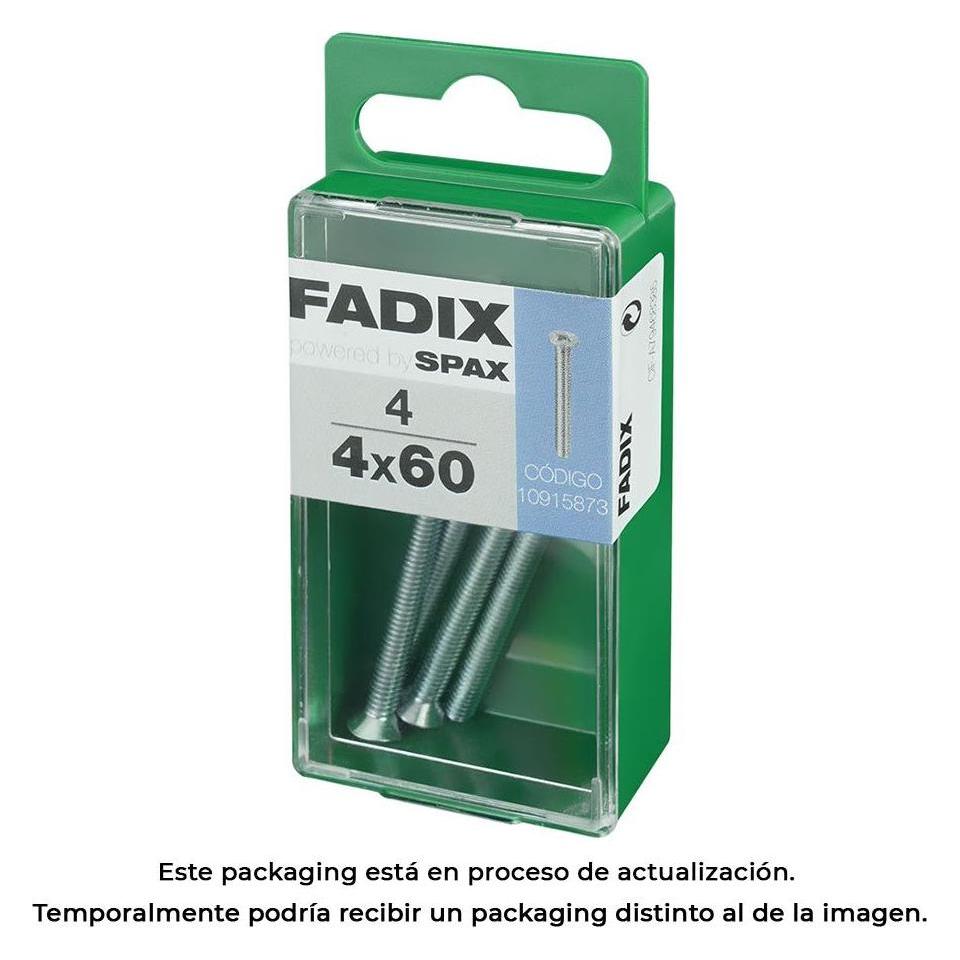 Fadix Schraubenkasten Metrisches Gewinde M4 X 60 Mm Flacher Kopf (4 Schrauben pro Stück) (49383601)