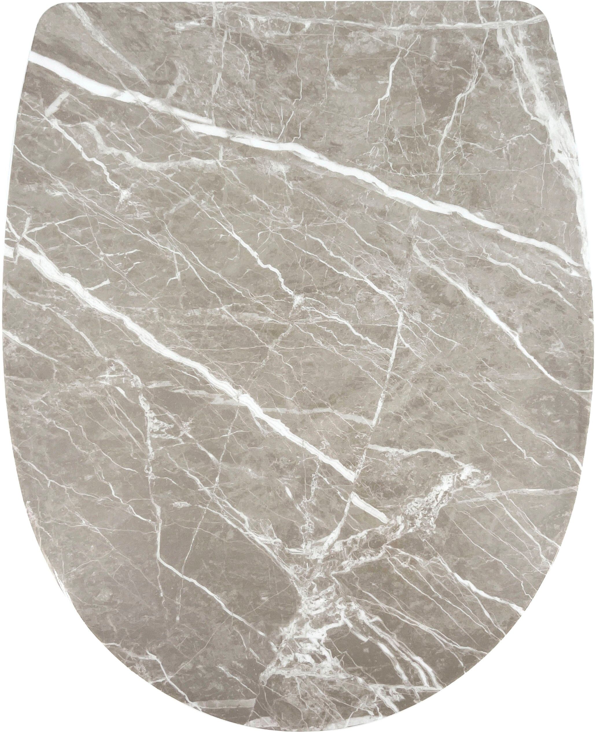 WC-Sitz ADOB, weiss (marmor, weiß), B:36cm L:45,5cm, Thermoplast, WC-Sitze, WC-Sitz marmor, weiß Einheitsgröße