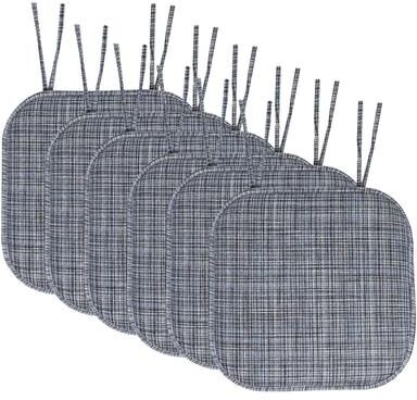 Sweet Home Collection Aria Memory Foam Non-Slip Chair Cushion with Ties