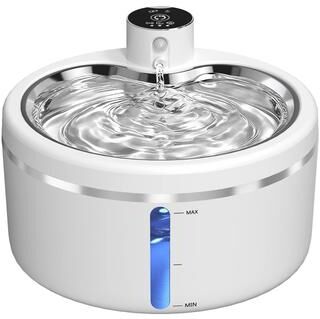 Inspired Finds 2.5L Smart Cat Water Fountain With Stainless Steel Tray & Motion Sensor white
