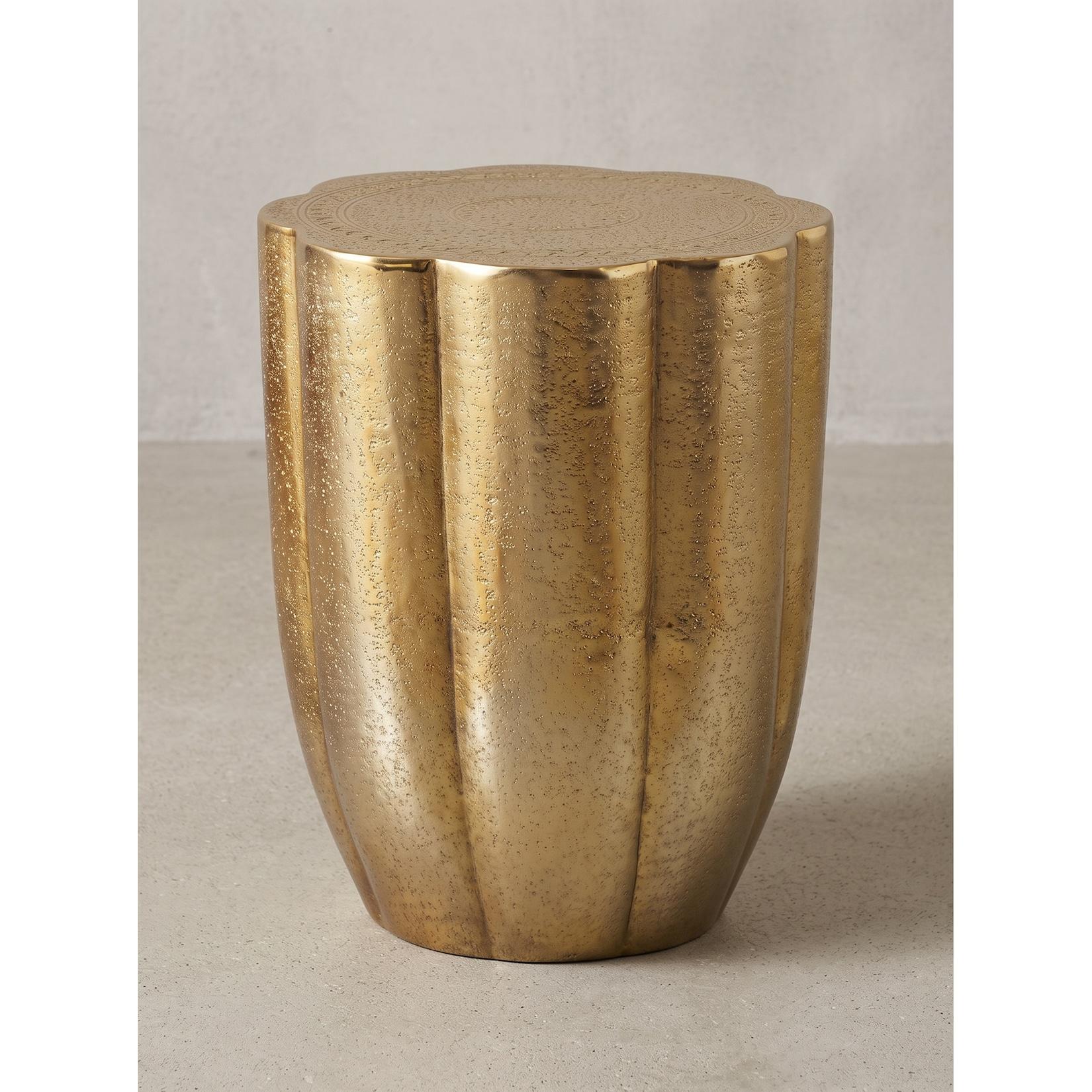 Beistelltisch Aluminium Gold Ø 41x50 cm - BLANES Kadima Design