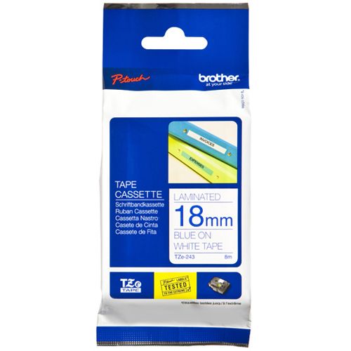 Brother TZE243 PTOUCH 18mm W-B