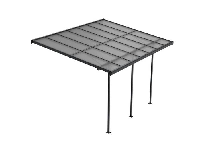 Juskys Terrassendach Borneo Aluminium 4x3m dunkelgrau, Dunkelgrau, Metall, 435x300x300 cm, Sonnenschutz, Pavillons