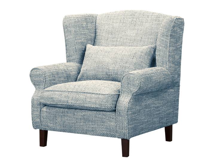Fauteuil XL Bleu Tissu Bouclé Mona Sans repose-pieds 94 x 93 x 87cm