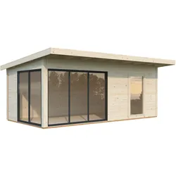 Palmako Gartenhaus Andrea 17,1 m2 mit Schiebetür - 44 mm naturbelassen