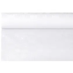 Papstar 12 Rollen Papiertischtuch mit Damastprägung 6 m x 1,2 m weiss