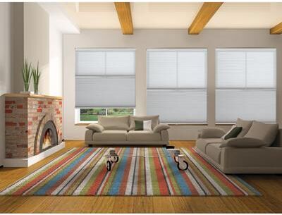 "BlindsAvenue Cordless Day/Night Cellular Honeycomb Shade, 9/16"" Single Cell, White"