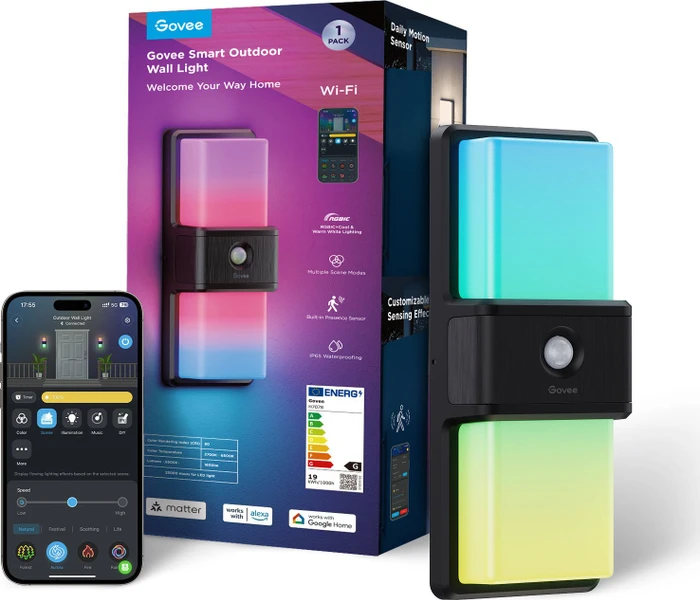 Govee RGBICWW Intelligente Außenwandleuchte, Matter, 1500 lm