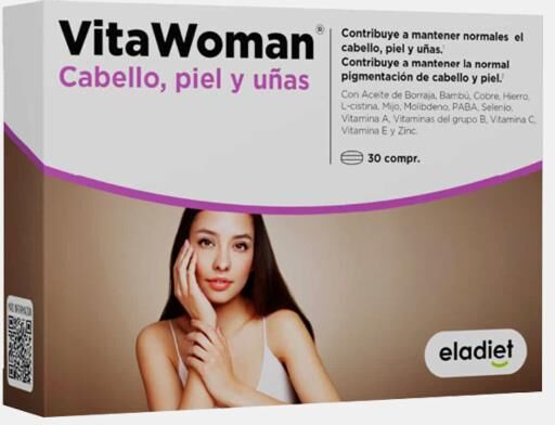 ELADIET VITAWOMAN CABELO PELE UNHAS 30 COMPRIMIDOS