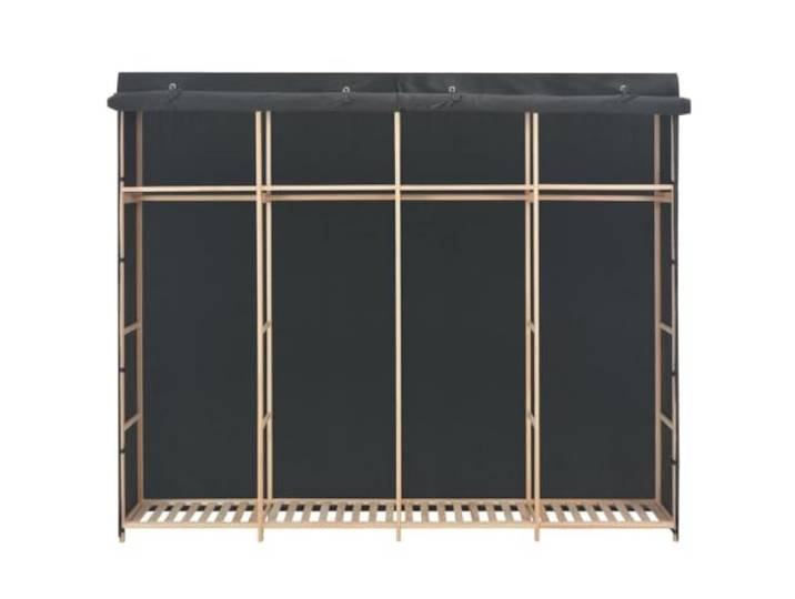 HNSMFPRE Kleiderschrank, grau, 200 x 40 x 170 cm, Stoff Robuste Holzstruktur, offene Fächer, Staub-Stoffhülle, Aufbewahrung von Kleidung und Schuhen, Zubehör